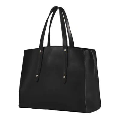 BagX -Women's Faux Leather Crew Tote Black